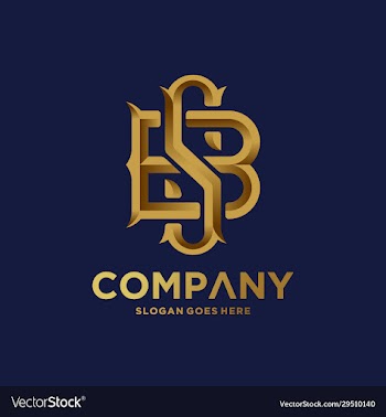 monogram logo with golden letter