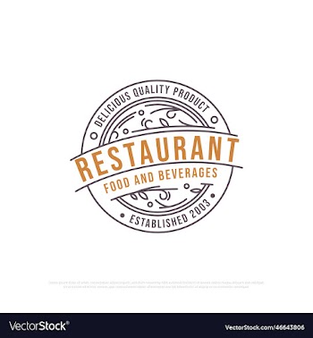 monogram restaurant logo design line art food