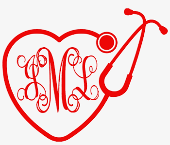 Monogrammed Heart Stethoscope Car Decal - Clip Art Stethoscope ...