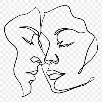 Monoline couple png sticker, hand | Free PNG - rawpixel