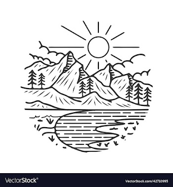 monoline mountain logo design