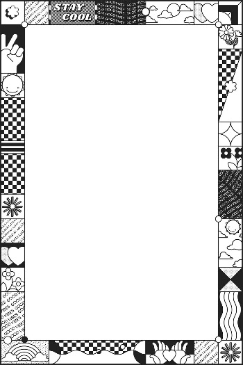 Monotone cartoon pattern frame, white | Free Photo - rawpixel