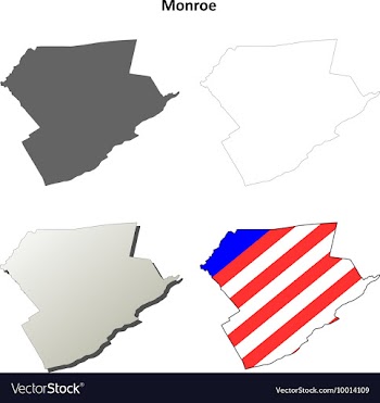 Monroe Map Icon Set vector image