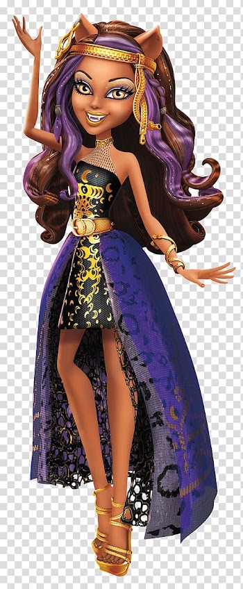 Monster High: 13 Wishes Clawdeen Wolf Gray wolf Cleo DeNile Frankie Stein, doll transparent background PNG clipart