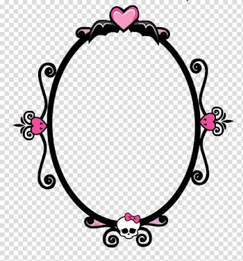 Monster High, oval black and pink frame transparent background PNG clipart