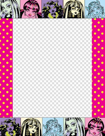 Monster High, rectangular BRATZ frame transparent background PNG clipart