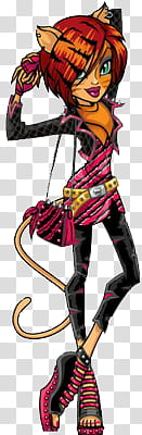 Monster High, red haired anime character illustration transparent background PNG clipart