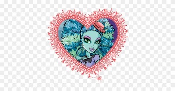 Monster High Valentines In Spider Web Hearts - Heart Frame Black And White Png