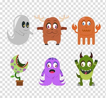 Monster Icon, Halloween cartoon monster transparent background PNG clipart