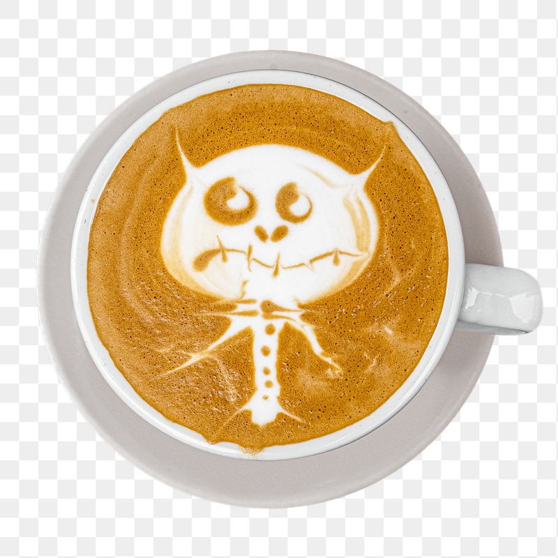 Monster latte art coffee  | Free PNG - rawpixel