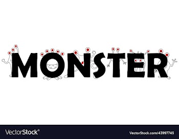 monster print with text