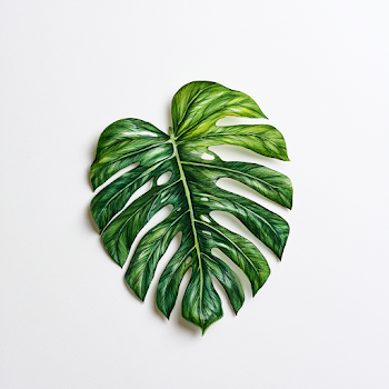 Monstera Deliciosa Leaf with Sharp Outlines