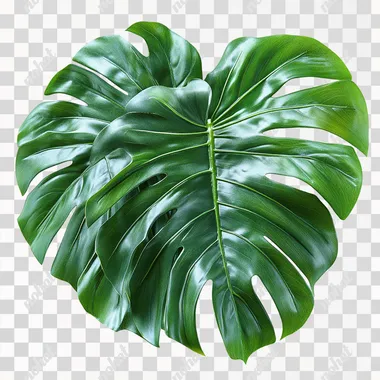 Monstera Deliciosa: Tropical Leaf Isolated in Clarity