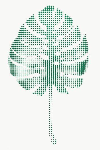 Monstera leaf halftone style design element | Free  transparent png - 2338312