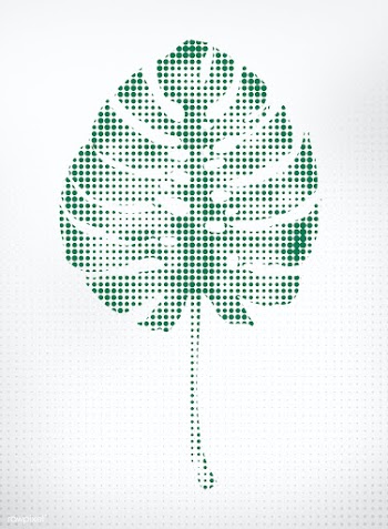 Monstera leaf halftone style design element halftone style illustratio.. | Free  illustration - 2338344