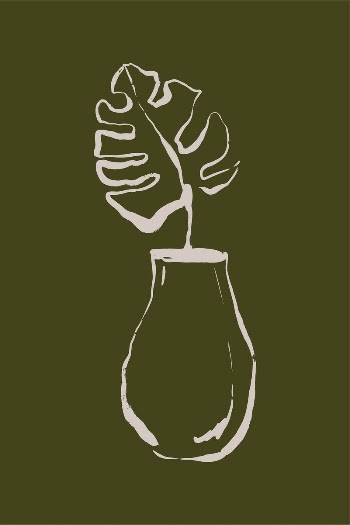 Monstera leaf line art, aesthetic | Free Photo - rawpixel
