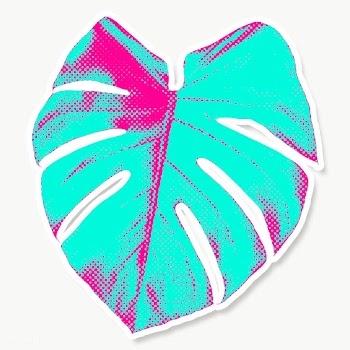 Monstera leaf pop art style design element sticker | Free  transparent png - 2337569