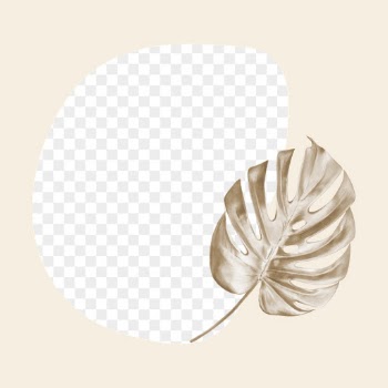 Monstera png frame background, cream | Free PNG - rawpixel
