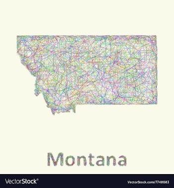 Montana line art map vector image