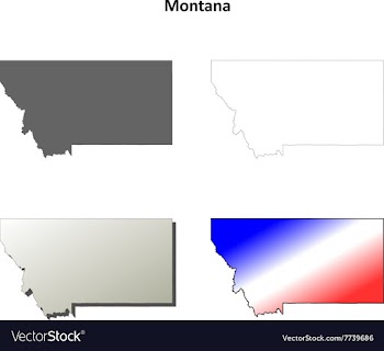Montana outline map set vector image