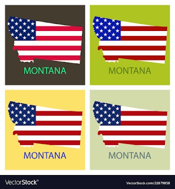 Montana state of america with map flag print on vector image