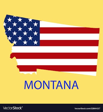 Montana state of america with map flag print on vector image