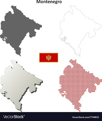 Montenegro outline map set vector image