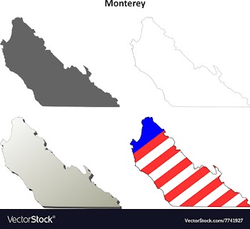 Monterey County California outline map set vector image