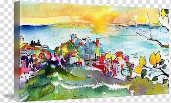 Monterosso al Mare Manarola Watercolor painting Portofino, Cinque Terre transparent background PNG clipart