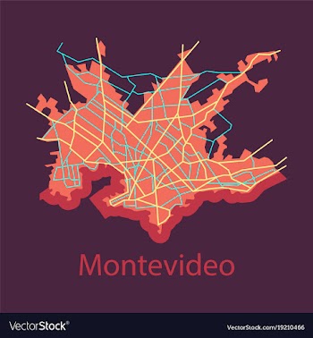 Montevideo flat map outline version ready for vector image