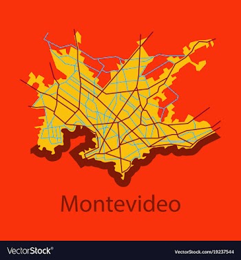 Montevideo flat map outline version ready for vector image