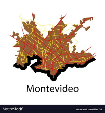Montevideo flat map outline version ready for vector image