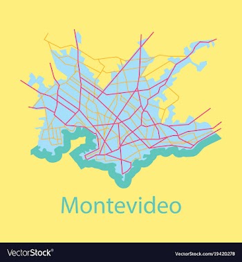 Montevideo flat map outline version ready for vector image