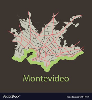 Montevideo flat map outline version ready for vector image