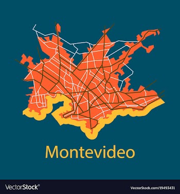 Montevideo flat map outline version ready for vector image