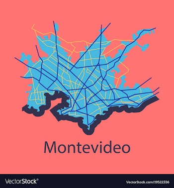 Montevideo flat map outline version ready for vector image