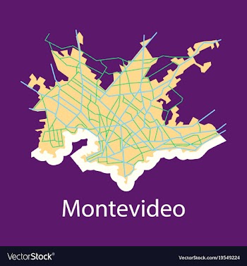 Montevideo flat map outline version ready for vector image
