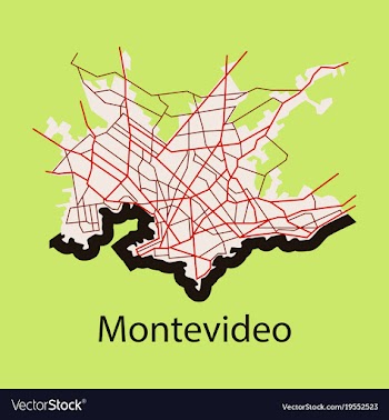 Montevideo flat map outline version ready for vector image