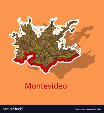 Montevideo sticker map outline version ready for vector image