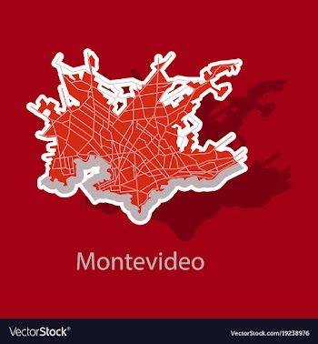 Montevideo sticker map outline version ready for vector image