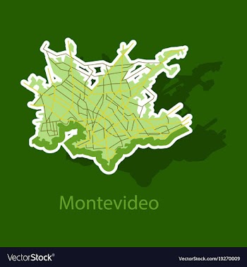 Montevideo sticker map outline version ready for vector image