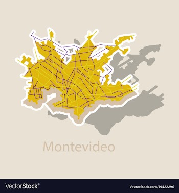 Montevideo sticker map outline version ready for vector image