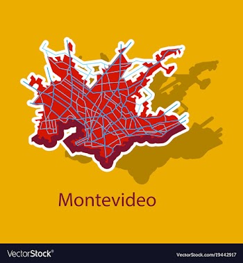 Montevideo sticker map outline version ready for vector image