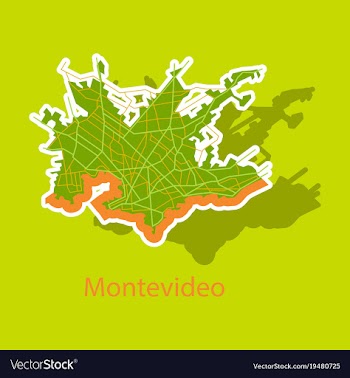 Montevideo sticker map outline version ready for vector image
