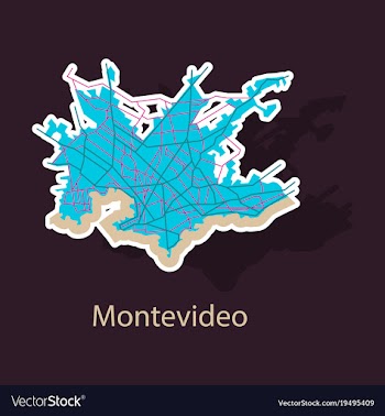 Montevideo sticker map outline version ready for vector image