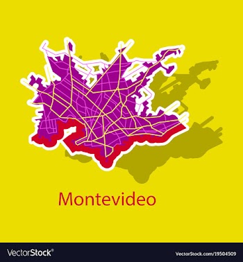 Montevideo sticker map outline version ready for vector image