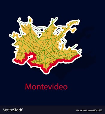 Montevideo sticker map outline version ready for vector image