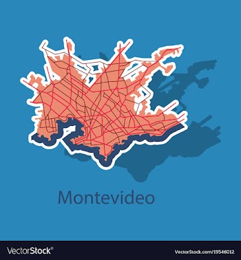 Montevideo sticker map outline version ready for vector image