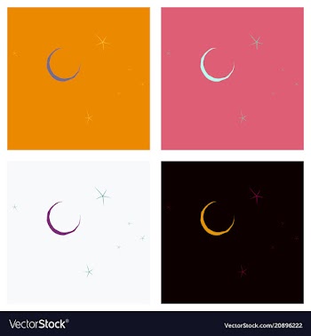 Month and stars on background from cartoon vector image