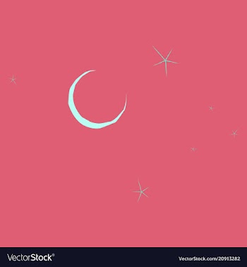 Month and stars on background from cartoon vector image
